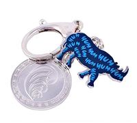 Feng Shui Porte-clés avec pendentif en forme de rhinocéros et éléphants Bleu W1071