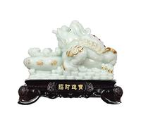 Feng Shui Table Statue Lucky Feng Shui Ornements Toad Cornucopie Sculpture Résine Artisanat La décoration intérieure Attire la Richesse de Bouddha (Couleur: 1)