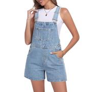 Fengbay Salopette courte en jean pour femme avec bretelles réglables | Salopette ample décontractée en denim, poches pratiques, tissu denim doux pour le quotidien, les vacances et l'extérieur