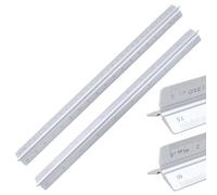 FENGCHUANG 2 Pcs Règles d'échelle Triangulaire 30 cm Echelles Métriques, 1:20 1:25 1:50 1:75 1:100 1:125/1:100 1:200 1:250 1:300 1:400 1:500 Règle, pour Architectes Ingénieur Paysagiste (Argent)