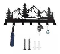 FENGCHUANG Accroche Porte clé en Métal Accroche, Porte Clé Mural avec 7 Crochets, Porte-clés Créatif Avec Vis, pour Accrocher Porte-clés, Manteau, Parapluie, Lunettes de Soleil (Montagne)