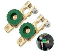 FENGCHUANG Cosse Batterie 12V/24V Universel - 2 Pièces Coupe Circuit avec Bouton Vert pour Voiture, Camion, Bateau, Véhicule 15-17mm Top Poste