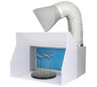 Fengda Cabine aérographe compacte et portable BD-513 avec tuyau d'aspiration, pinces crocodiles et éclairage LED