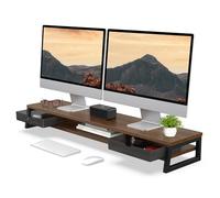 Fenge Support de Dual Moniteurs , Réhausseur d'Écran d'Ordinateur avec 2 Tiers en Acrylique, Pour PC/Ordinateur/ 2 Moniteurs/Fax/Imprimante/TV, 108x25,5x13,8cm, Charge de 45KG (G04F3104D-U)