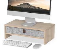 Fenge Support de Moniteur avec tiroir, 42.5cm Réhausseur d'Écran d'Ordinateur, Organisateur de Bureau pour PC / Ordinateur Portable / Imprimante, 42.5 × 23.5 × 14.2 cm, Charge de 20KG (Chêne)