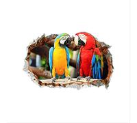 FengFang Simulation 3D Cassé Mur Stéréo Bâton de Mur Perroquet Amour Ara Créatif Décoration Sticker Mur Autocollant pour Animaux