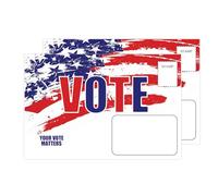 FENGHERUIA Lot de 100 cartes postales de vote, thème rouge, blanc et bleu avec dos vierge pour message aux électeurs - Encouragez le vote dans votre État pour les électeurs, événements, élections