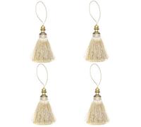 Fenghuangwu Lot de 4 glands colorés pour rideaux et décoration d’intérieur - Pampilles pour loisirs créatifs - Beige