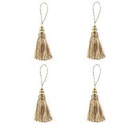 Fenghuangwu Lot de 4 glands colorés pour rideaux et décoration d’intérieur - Pampilles pour loisirs créatifs - Mélange de beiges