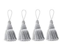 Fenghuangwu Lot de 4 paquets de pompons colorés pour rideau et décoration d'intérieur (argent)