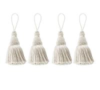Fenghuangwu Lot de 4 pompons colorés pour rideau et décoration d'intérieur (beige)