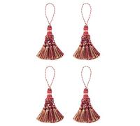 Fenghuangwu - Lot de 4 pompons élégants en polyester colorés pour loisirs créatifs et décoration d'intérieur (rouge)