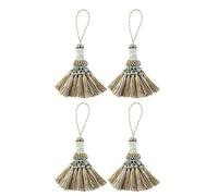 Fenghuangwu - Lot de 4 pompons élégants en polyester colorés pour loisirs créatifs et décoration d'intérieur (bleu)