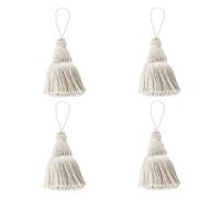 Fenghuangwu Lot de 4 pompons élégants en polyester pour décoration de meubles et de maison (beige)