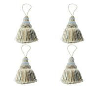 Fenghuangwu Lot de 4 pompons élégants en polyester pour décoration de meubles et décoration d'intérieur (mélange de bleu)