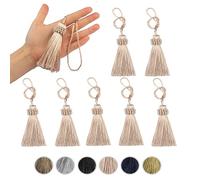 Fenghuangwu - Lot de 8 pompons élégants en polyester colorés pour loisirs créatifs (beige)