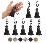 Fenghuangwu - Lot de 8 pompons élégants en polyester colorés pour loisirs créatifs, clés, accessoires (anthracite)