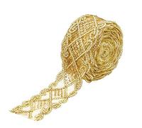 FENGHUNAYUE Ruban De Paillettes Dentelle Bricolage DoréE DéCoration VêTement utilisé Dans L'Artisanat,Costumes Folkloriques Danse, Tissus D'Ameublement,Rideaux,VêTements Et Autres