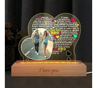 FENGHUO Lampe de nuit acrylique personnalisée,Plaque acrylique personnalisable avec photo,Lampe de nuit personnalisée avec nom et photo,Cadeau préféré pour lui/elle