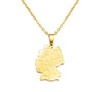 FENGJIAREN Allemagne Carte Pendentif Collier - Allemagne Carte Pendentif Pays Ethnique clavicule chaîne Pull Patriotique Colliers pour Femmes Hommes Patriotique Charme Bijoux,Silver,60cm