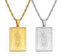 FENGJIAREN Collier Pendentif Albanie - Rectangle Colliers Pendentif Albanie chaîne de clavicule Pays Ethnique Pull Patriotique Colliers pour Bijoux minimalistes Unisexes,Silver,45cm