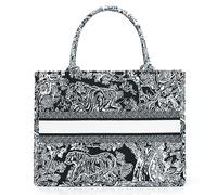 FENGJINRUHUA Sac fourre-tout tendance de luxe en coton et lin, grande capacité, superbe motif Jacquard rétro, A-noir, Large