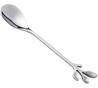 FENGJISUN Cuillère Restaurants Branche de cuillère en Acier Inoxydable Laisse Fourche créative Cuisine Accessoires coutellerie décoration pour Une Utilisation Quotidienne(Silver Spoon)