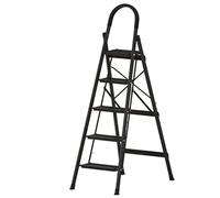 FENGJISUN Échelle Multifonctions Échelle Pliante Légère avec Accoudoirs, Petit Escabeau pour La Maison, Capacité De 330 LB pour Intérieur Extérieur(Black,5 Step Ladder)