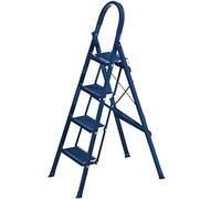 FENGJISUN Échelle Multifonctions Échelle Pliante Légère avec Accoudoirs, Petit Escabeau pour La Maison, Capacité De 330 LB pour Intérieur Extérieur(Blue,4 Step Ladder)