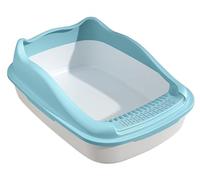 FENGJISUN Litiere pour Chat Bac Litiere pour Chat Bac À Litière Épais Anti-éclaboussures pour Chat, Amovible, Facile À Nettoyer, pour Chatons Et Chats Âgés Bac Litiere Chat(Blue,29.3x36.9x16 cm)