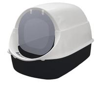 FENGJISUN Litiere pour Chat Bac Litiere pour Chat Bac À Litière pour Chat avec Rabat De Porte Avant Et Pelle, Bac À Litière pour Chat À Entrée Avant, Facile À Nettoyer Bac Litiere Chat(Black)