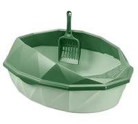 FENGJISUN Litiere pour Chat Bac Litiere pour Chat Bac À Litière pour Chat, Bac À Litière pour Chat avec Cuillère Creuse, Bac À Litière pour Chaton pour Animaux De Compagnie Bac Litiere Chat(Grün)