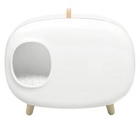 FENGJISUN Litiere pour Chat Bac Litiere pour Chat Bac À Litière pour Chat, Conception Fermée, Facile À Nettoyer, Assemblage Facile Et Grand Espace Bac Litiere Chat(White)