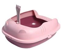 FENGJISUN Litiere pour Chat Bac Litiere pour Chat Bac À Litière pour Chat Facile À Nettoyer, Bac À Sable Semi-fermé, Bac À Litière pour Lapins Bac Litiere Chat(Rosa)