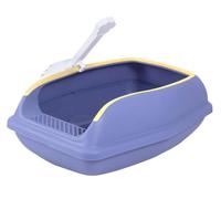 FENGJISUN Litiere pour Chat Bac Litiere pour Chat Bac À Litière pour Chat pour Petit Chat, Bac À Sable Semi-fermé, Robuste, Facile À Nettoyer Bac Litiere Chat(Purple,23x38x15 cm)