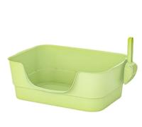 FENGJISUN Litiere pour Chat Bac Litiere pour Chat Bassin À Litière pour Chat, Bac À Litière pour Chat, Toilettes Portables pour Chaton avec Côté Haut pour Chats Bac Litiere Chat(Grün)