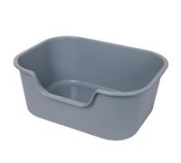 FENGJISUN Litiere pour Chat Bac Litiere pour Chat Bassin Portatif pour Animaux De Compagnie, Bac À Litière pour Chaton Anti-éclaboussures pour Petits Animaux De Compagnie Bac Litiere Chat(Grey)