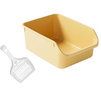 FENGJISUN Litiere pour Chat Bac Litiere pour Chat Ouvert pour Empêcher Les Fuites De Sable, Bac À Litière Durable À Côté Élevé, Sécurisé Et sans Odeur, Bac À Litière Amovible Bac Litiere Chat(Yellow)