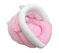 FENGJISUN Lits pour Chats Chiens Pet Bed Cute Yellow Plush Puppy Cave Cat Sleep Bag Small Dog Sleeping Tools War pour I'hiver Intérieur(Rosa,55 * 45 * 30cm)