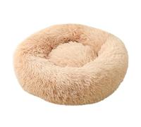 FENGJISUN Lits pour Chats Chiens Small Calming Donut Cat Dog Bed Anti-Anxiety Washable Round Cozy Soft Fluffy Faux Fur Pillow Cuddler pour I'hiver Intérieur(E,60 * 60cm)