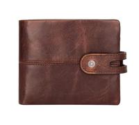 FENGJISUN Portefeuille Porte Monnaie 1 Pièces Portefeuille en Cuir Hommes Portefeuille Rétro Décontracté Court Sac À Main Pochette Affaires Grande Capacité Portefeuille Porte-Monnaie(Bruin)