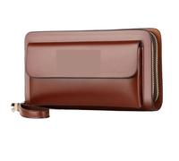 FENGJISUN Portefeuille Porte Monnaie Porte-Cartes Portefeuille À Double Fermeture Éclair Rétro en Cuir, Sacs À Main Compacts De Luxe pour Hommes, Organisateur Porte-Monnaie Porte-Monnaie(Bruin)