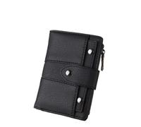FENGJISUN Portefeuille Porte Monnaie Porte-Cartes Rétro Portefeuille Givré pour Femmes, Porte-Monnaie À Bouton-Pression Court Porte-Monnaie(Black)