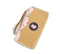 FENGJISUN Portefeuille Porte Monnaie Portefeuille Minimaliste en Cuir pour Femmes, Pochette Longue À Fermeture Éclair pour Filles, Poche pour Pièces De Monnaie Porte-Monnaie(Yellow)
