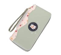 FENGJISUN Portefeuille Porte Monnaie Portefeuille Minimaliste en Cuir pour Femmes, Pochette Longue À Fermeture Éclair pour Filles, Poche pour Pièces De Monnaie Porte-Monnaie(Grün)