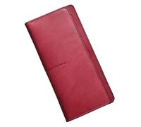 FENGJISUN Portefeuille Porte Monnaie Portefeuille Minimaliste en Cuir PU pour Femmes, Pochette Simple Et Décontractée À Longue Fermeture Éclair Porte-Monnaie(Rot)