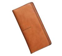 FENGJISUN Portefeuille Porte Monnaie Portefeuille Minimaliste en Cuir PU pour Femmes, Pochette Simple Et Décontractée À Longue Fermeture Éclair Porte-Monnaie(Oranje)