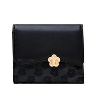 FENGJISUN Portefeuille Porte Monnaie Portefeuille Minimaliste pour Femmes, Rétro, Pochette Courte pour Pièces De Monnaie, Porte-Cartes De Visite Porte-Monnaie(Black)
