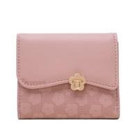 FENGJISUN Portefeuille Porte Monnaie Portefeuille Minimaliste pour Femmes, Rétro, Pochette Courte pour Pièces De Monnaie, Porte-Cartes De Visite Porte-Monnaie(Rosa)