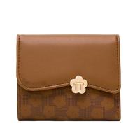 FENGJISUN Portefeuille Porte Monnaie Portefeuille Minimaliste pour Femmes, Rétro, Pochette Courte pour Pièces De Monnaie, Porte-Cartes De Visite Porte-Monnaie(Bruin)